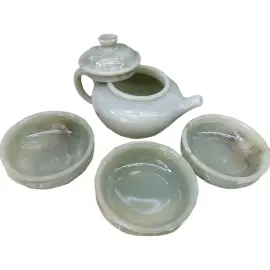 Чайный набор из нефрита "Восточный нефрит" на 3 персоны, 4 предмета